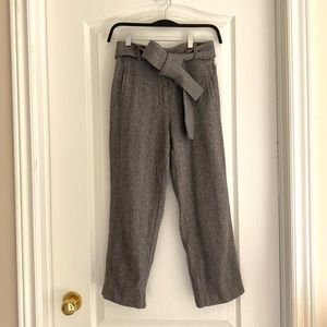 Wilfred Aritzia Tie Front Pant Herringbone Grey